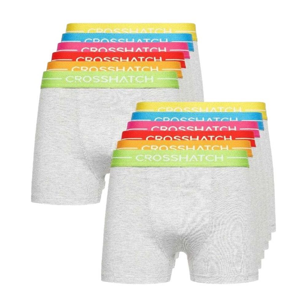 Crosshatch Mens Astral Boxer Shorts (Pack of 12) / Gray